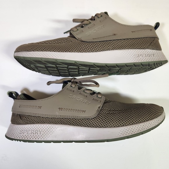 Mens Sperry  7 Seas  Sport  Cupsoles Fishing Tan And Green Water Shoes Summer - Picture 7 of 10